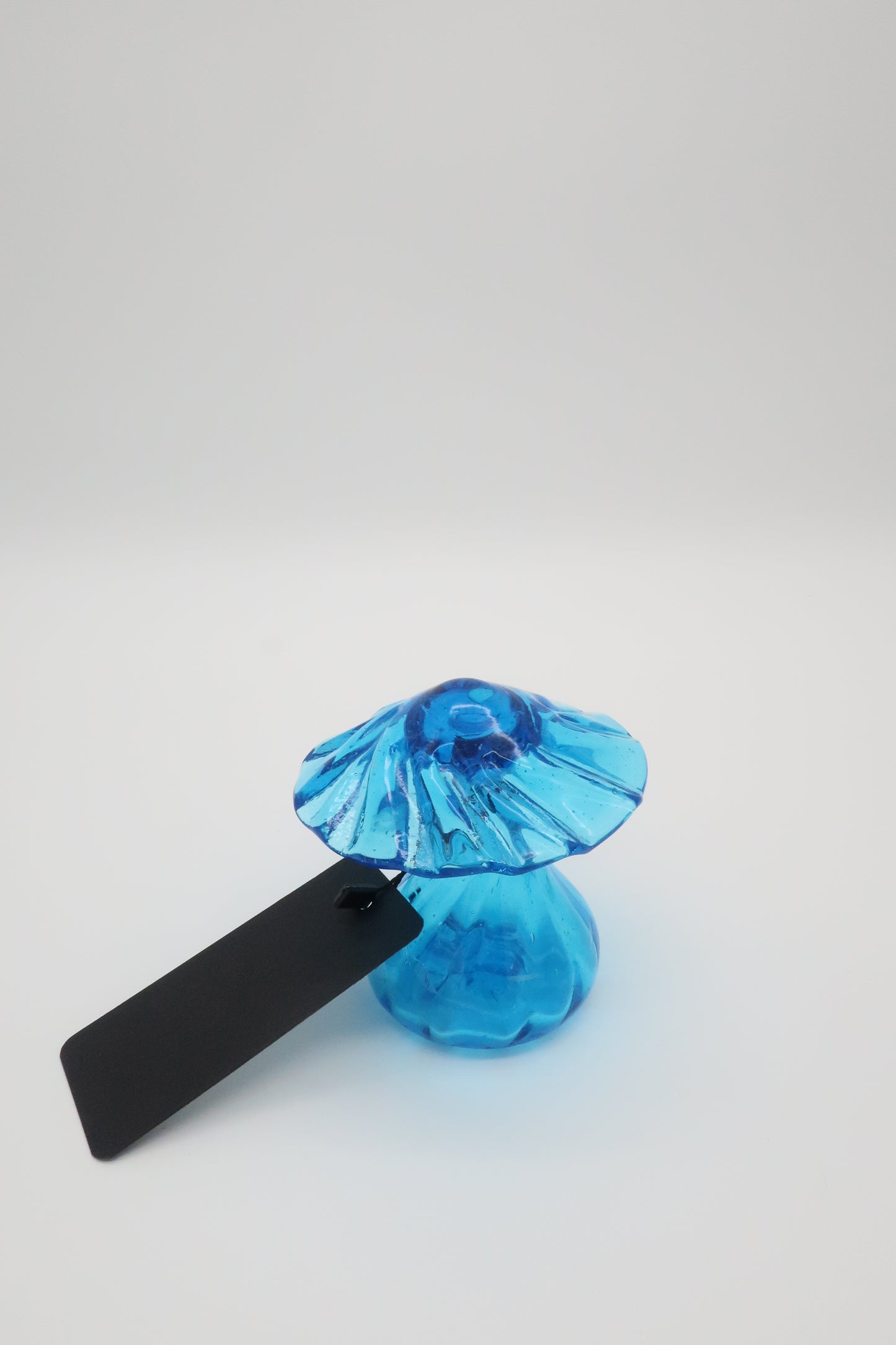 Handblown Blue Mushroom