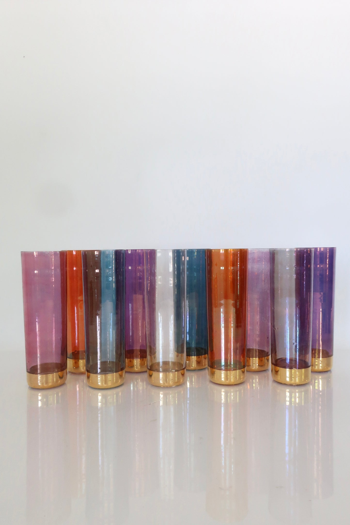 Multi Colored High Ball Glasses
