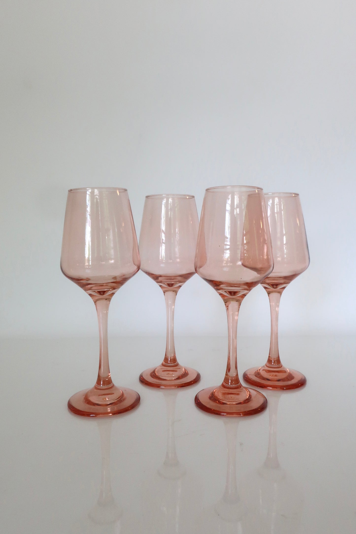 Peachy Pink Wine Glasses