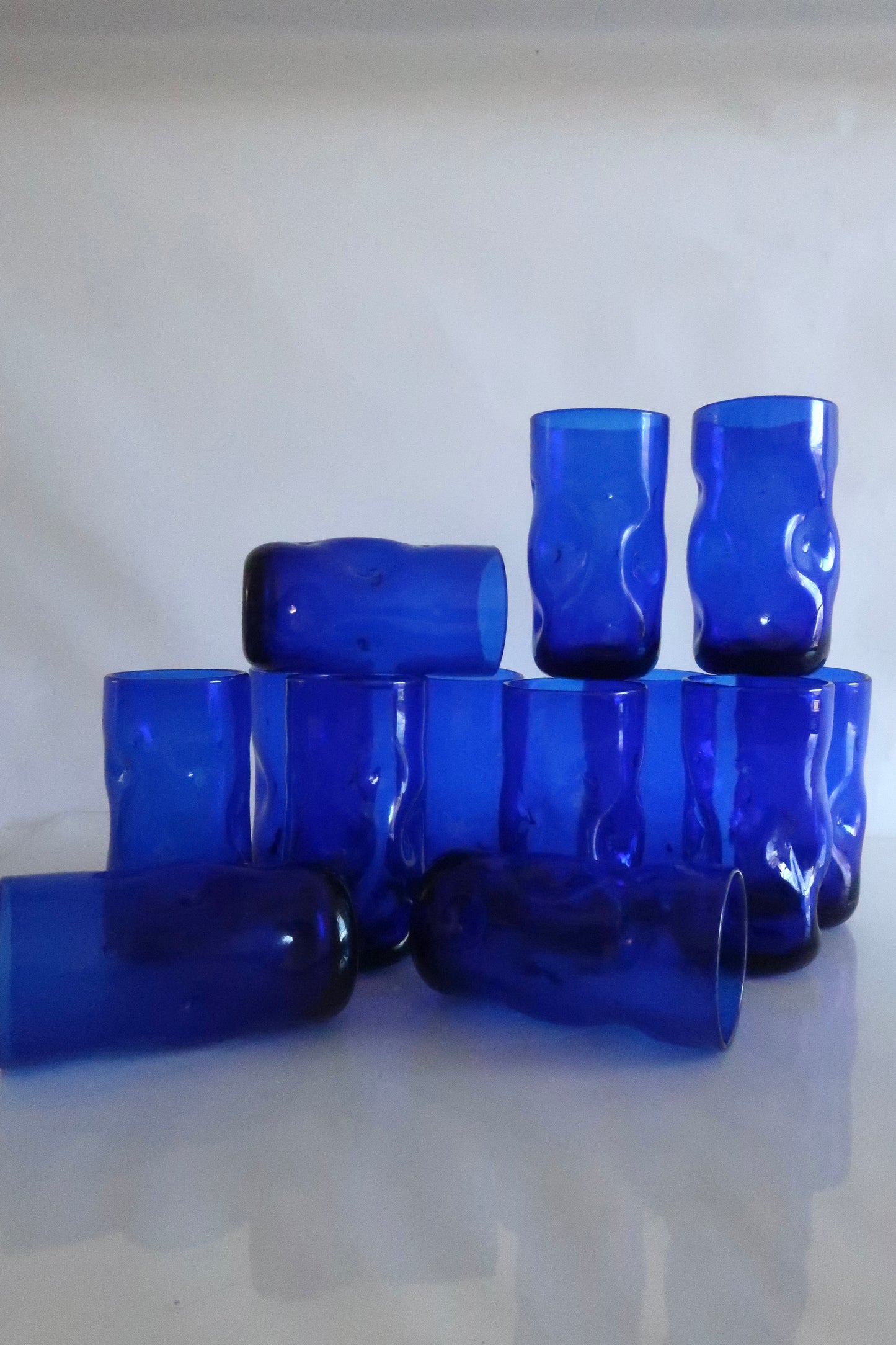 Blenko Cobalt Blue Pinch Tumbler