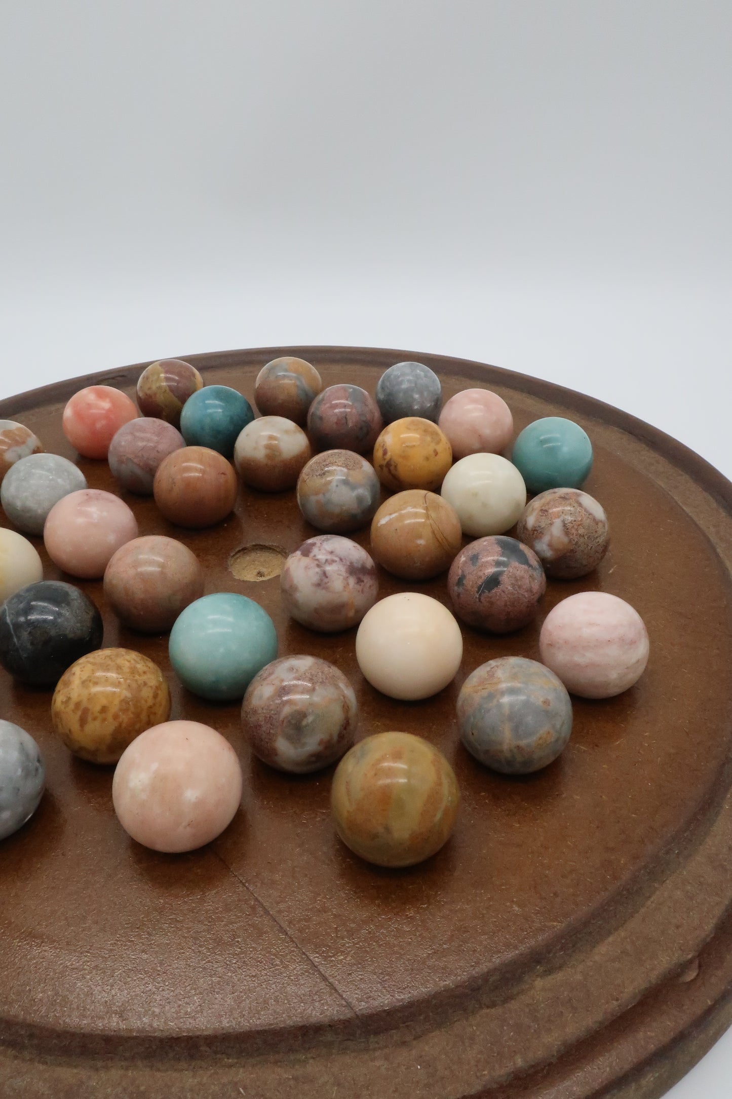 Wooden & Marble Solitaire Game