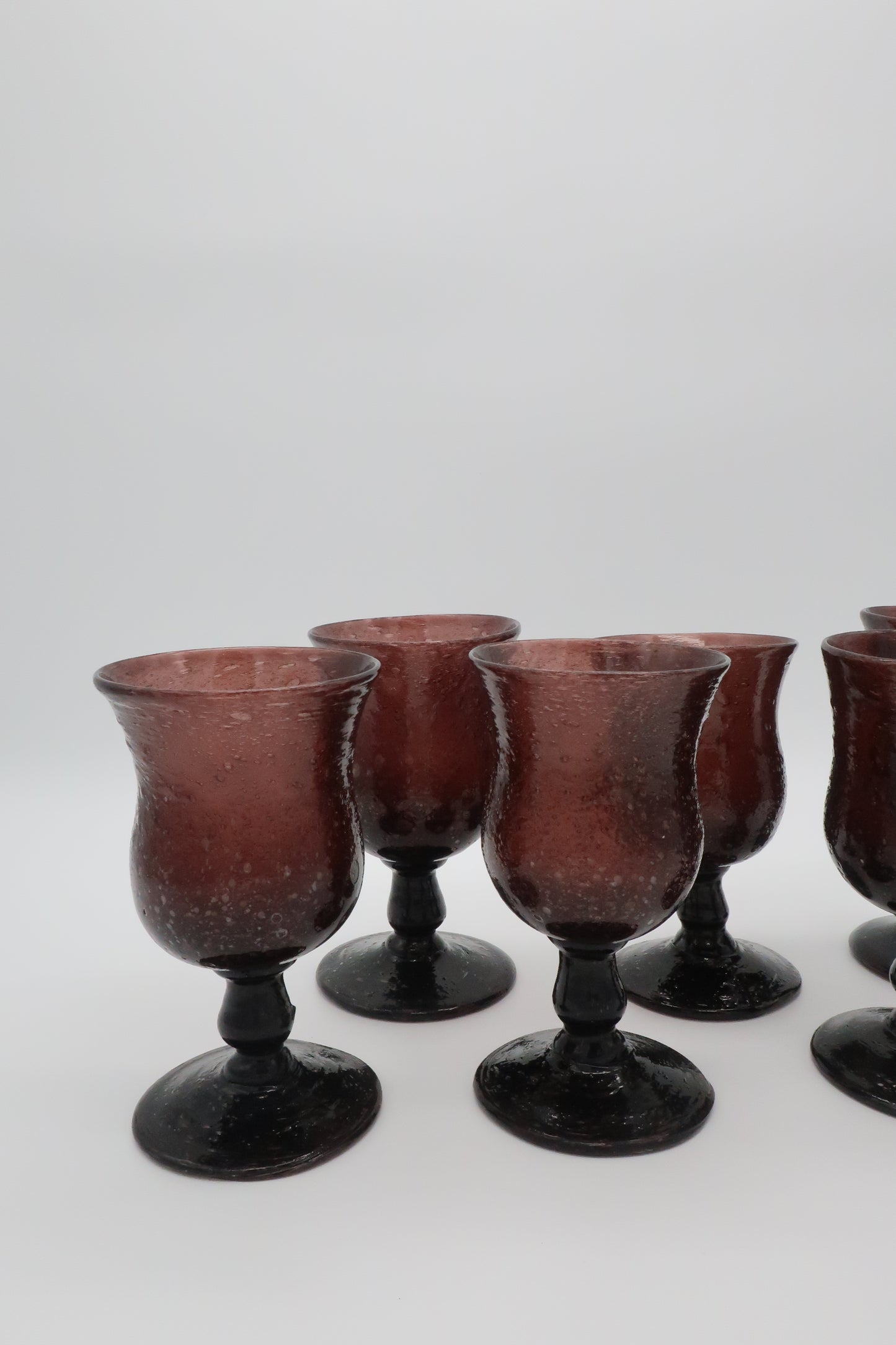 Murano Pulegoso Amethyst Sherry Wine Glasses