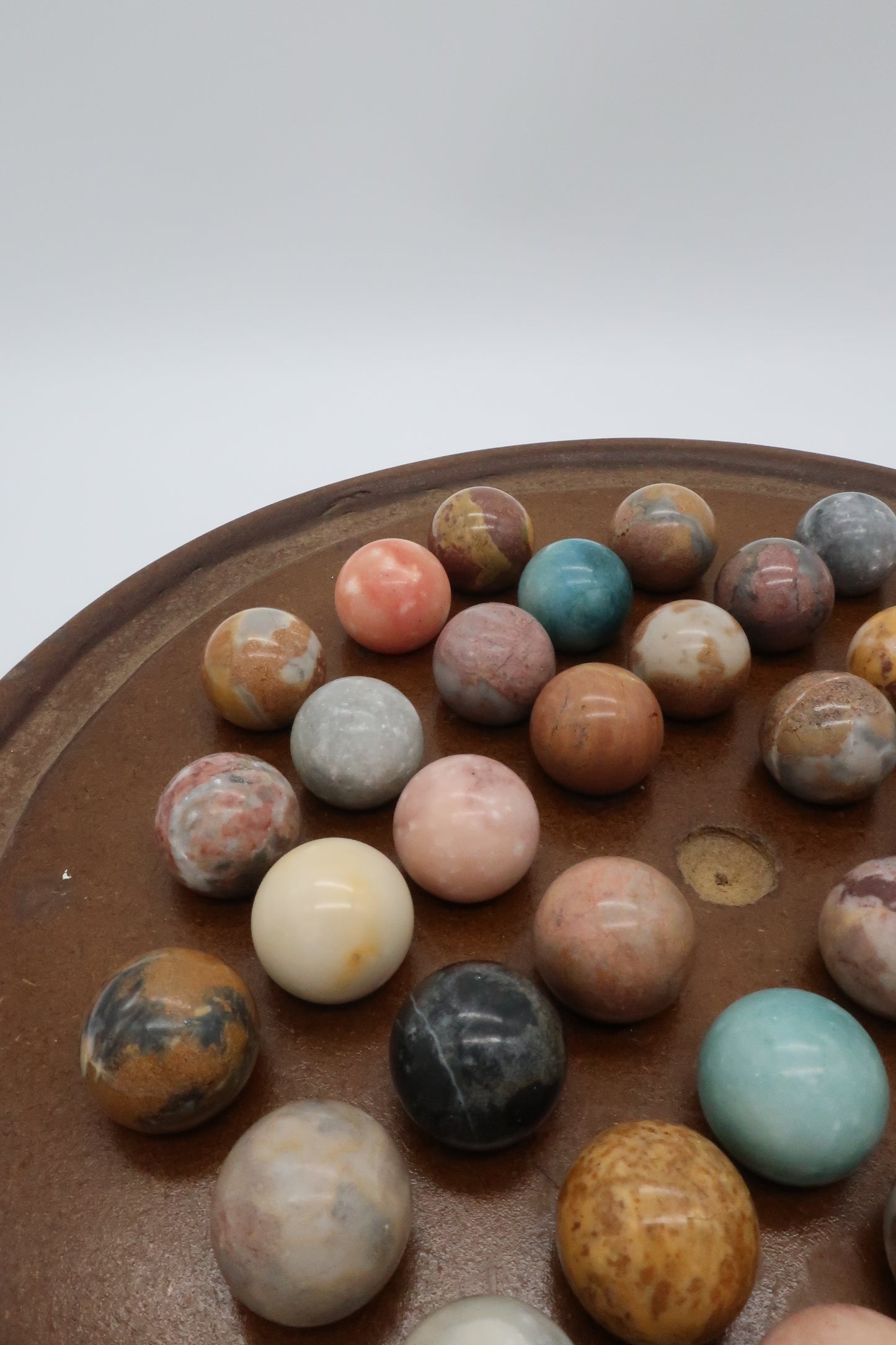 Wooden & Marble Solitaire Game