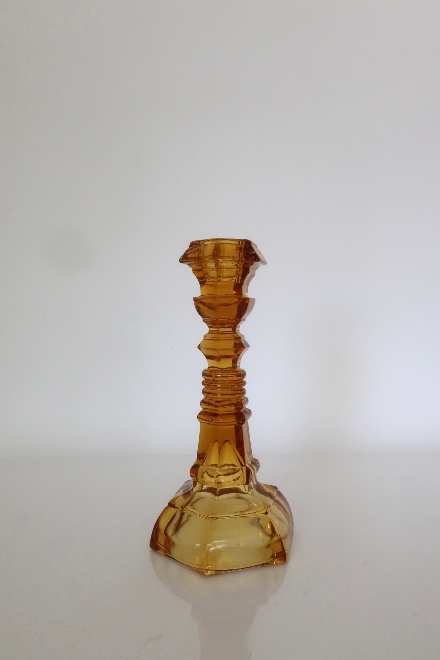 Art Deco Amber Candle Holder