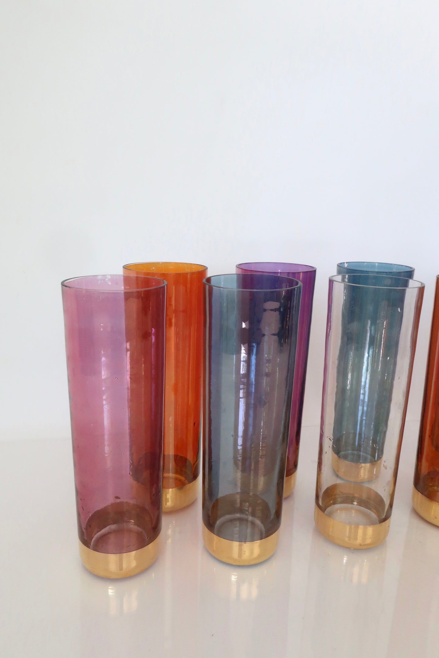 Multi Colored High Ball Glasses