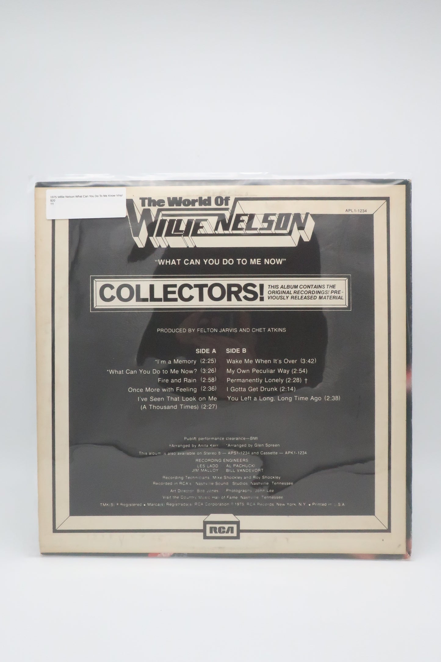 1975 Willie Nelson what can you do to me now vinyl