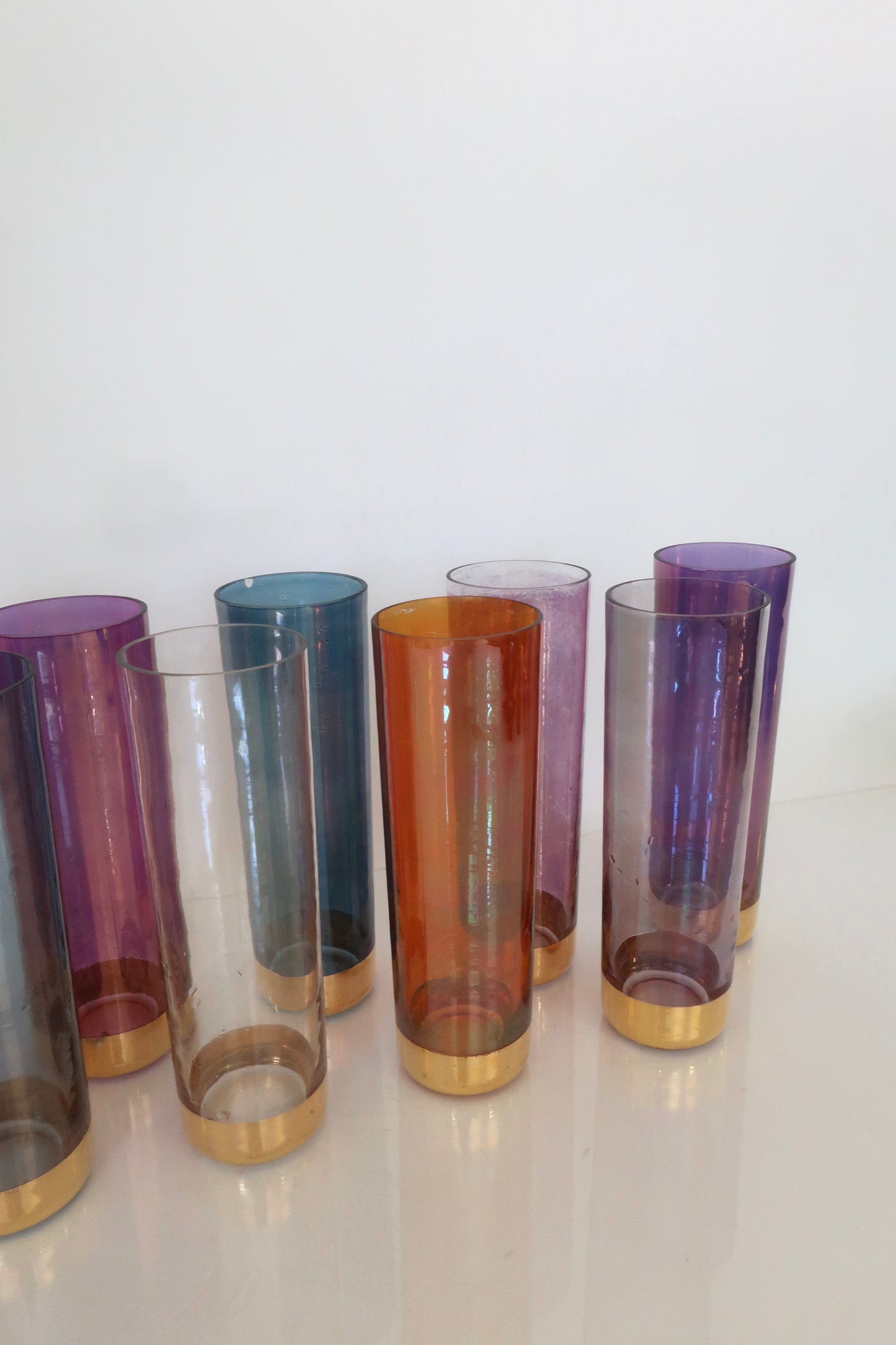 Multi Colored High Ball Glasses
