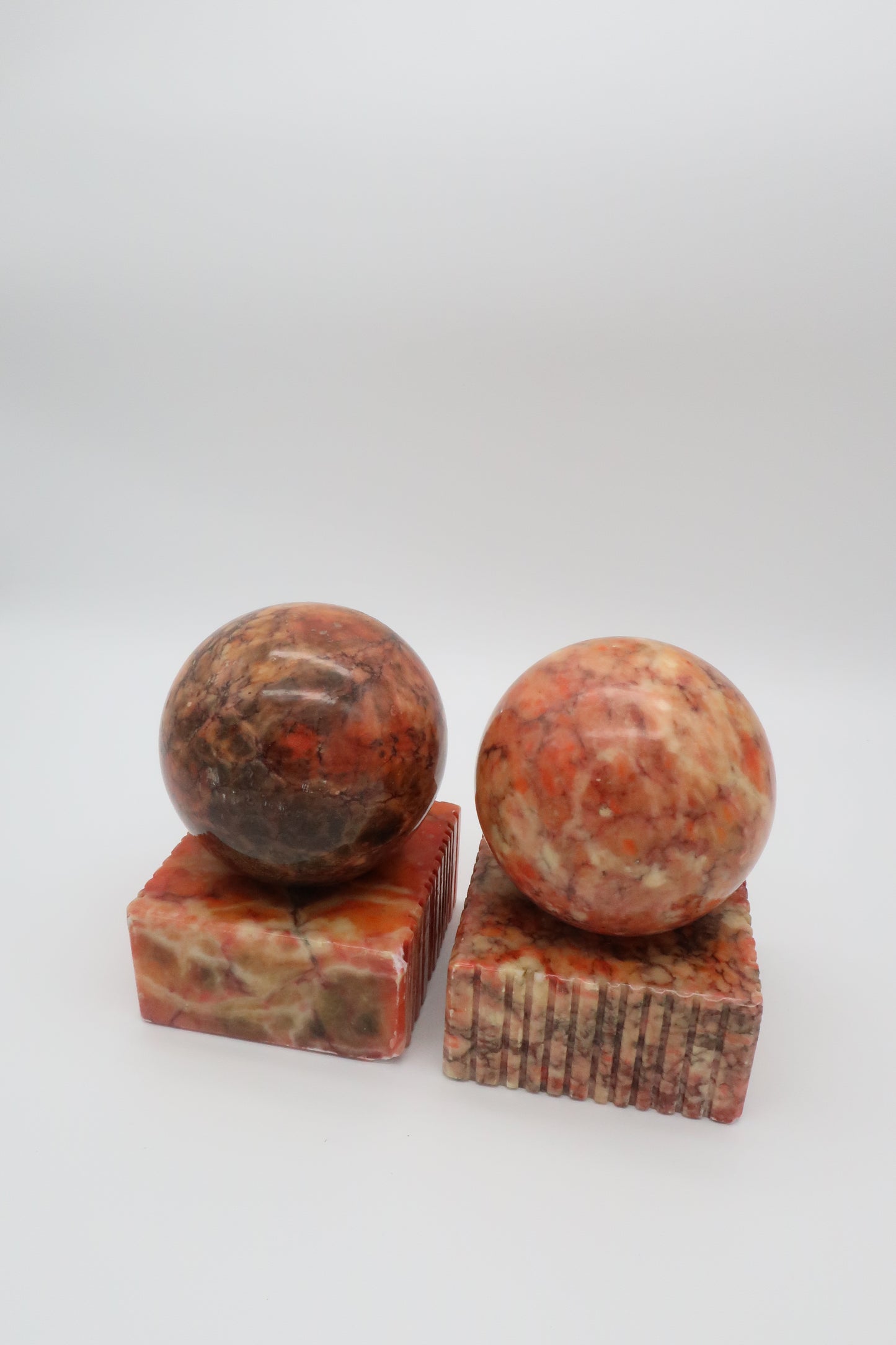 Coral Marble Bookends