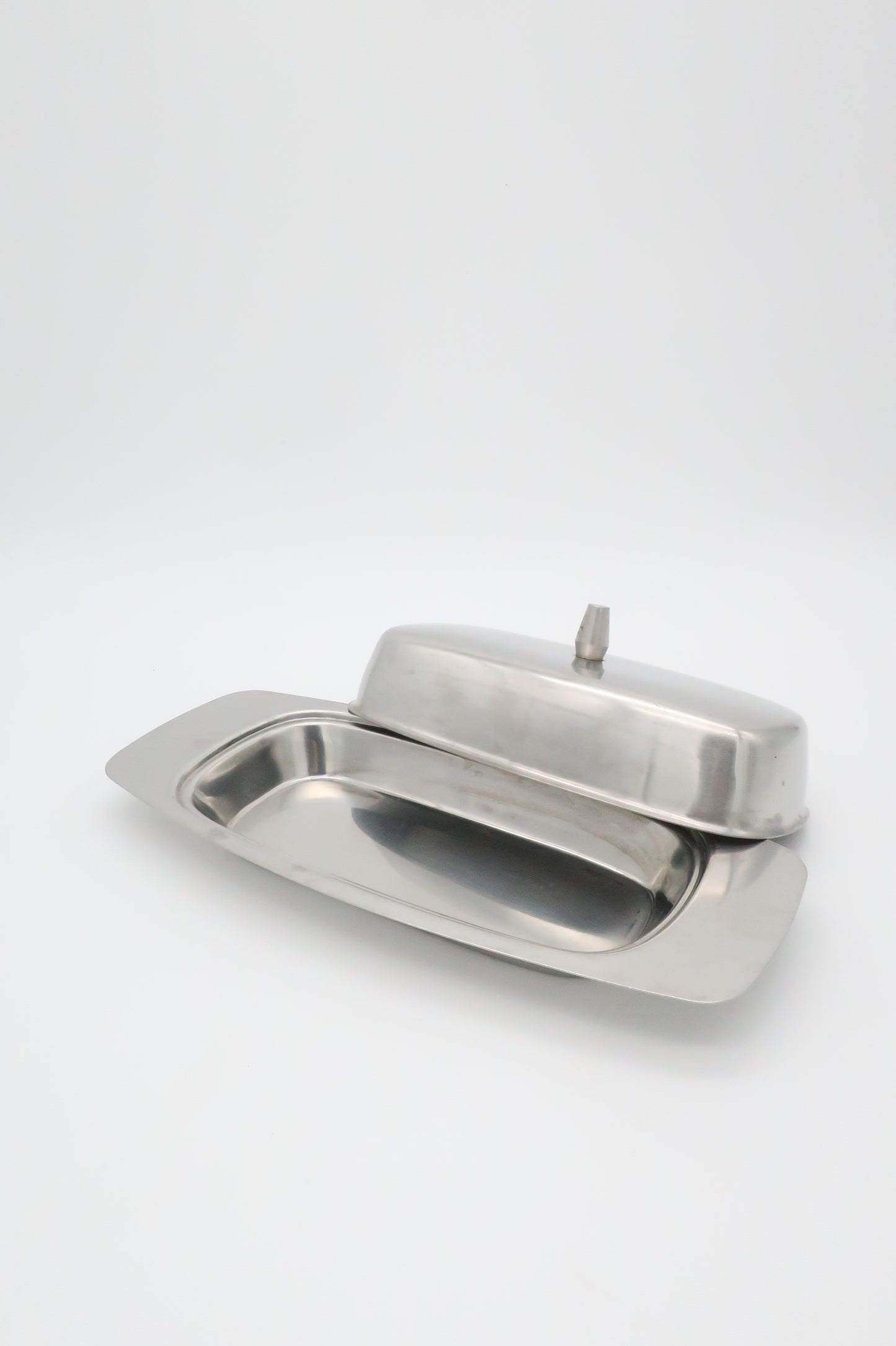 Danish Stainless Lidded Butter Dish