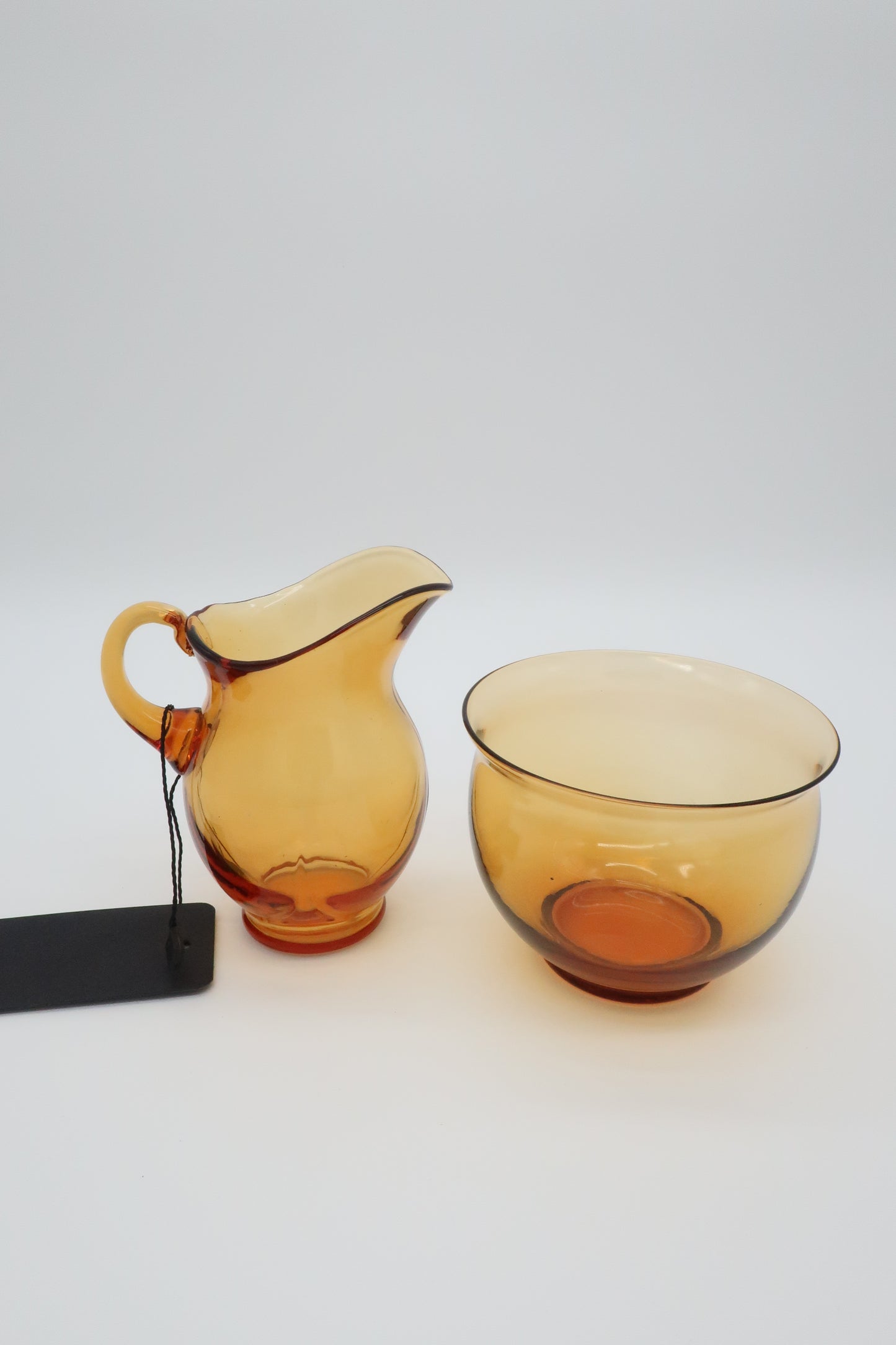 Amber Glass Sugar & Creamer Set