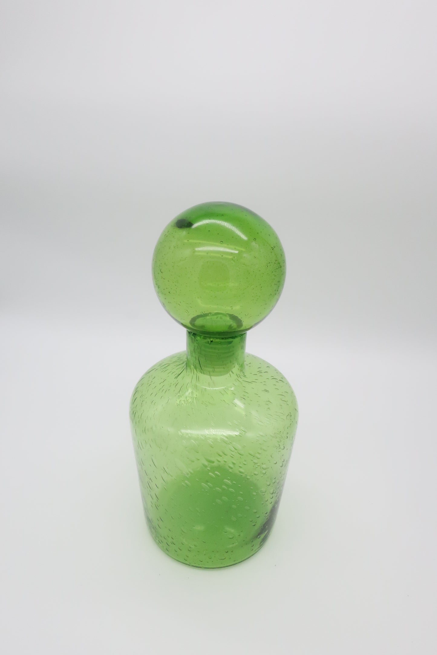 Green Glass Bubble Decanter