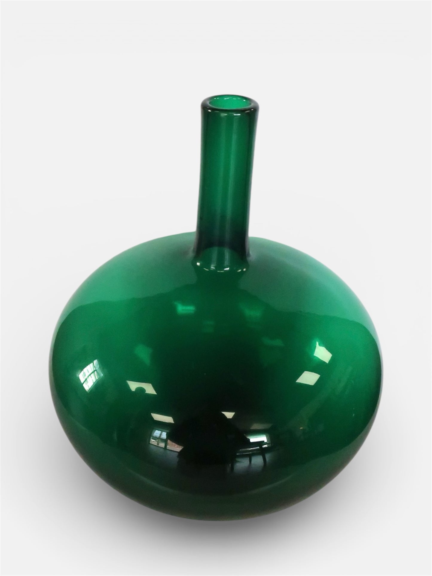 1970's Blenko 7125 Emerald Floor Vase