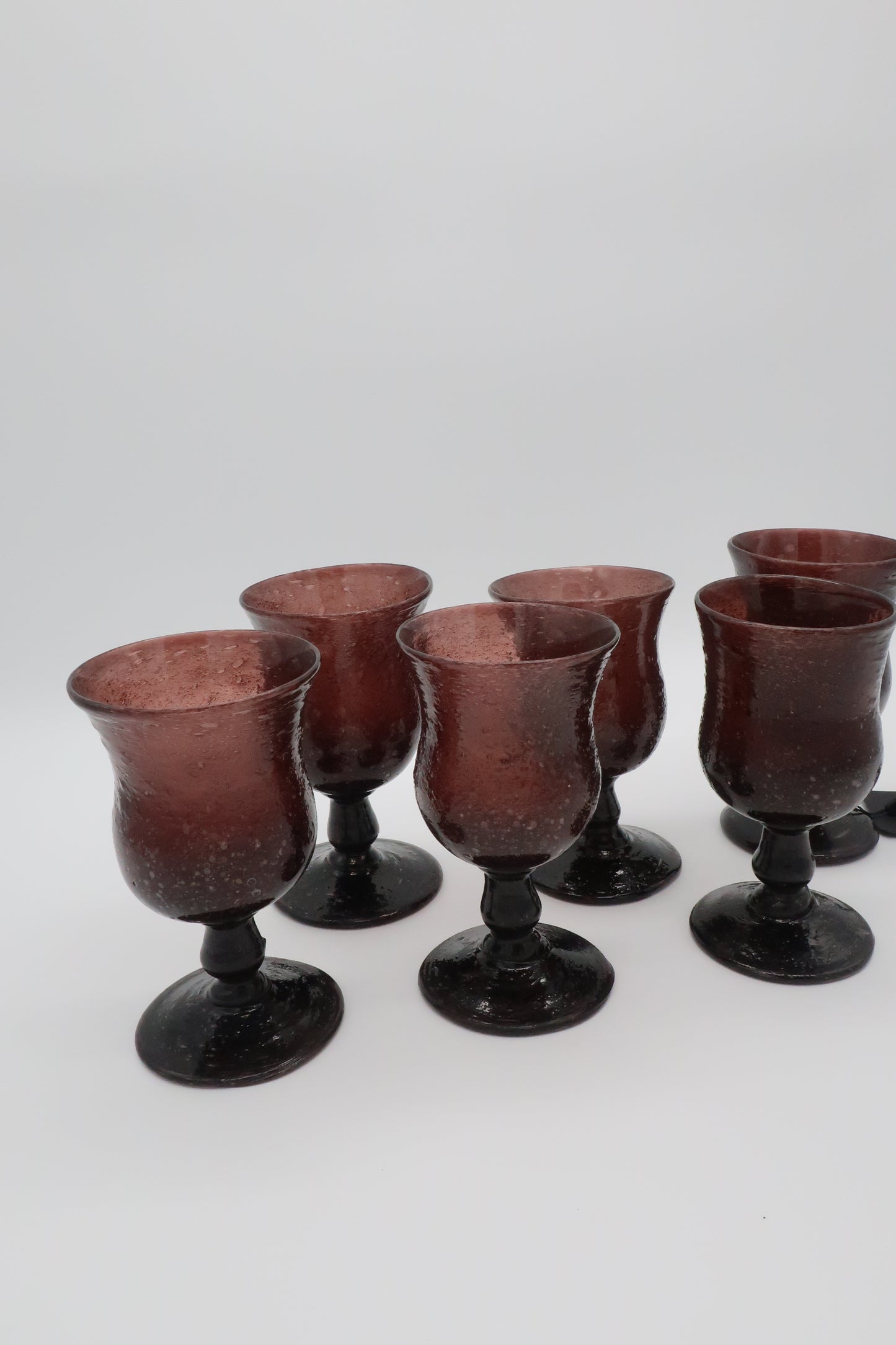 Murano Pulegoso Amethyst Sherry Wine Glasses