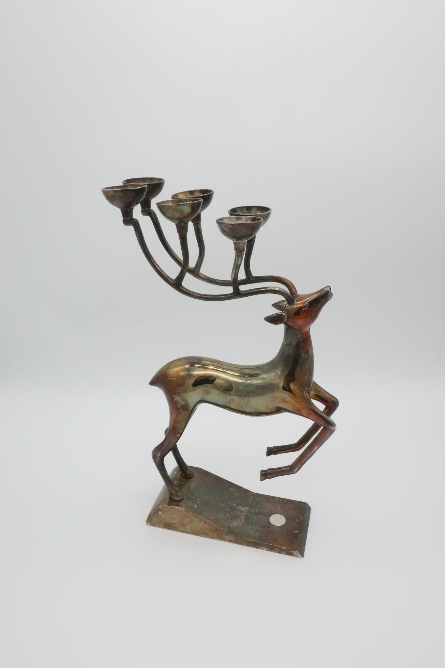 Silver Plated Reindeer Statue