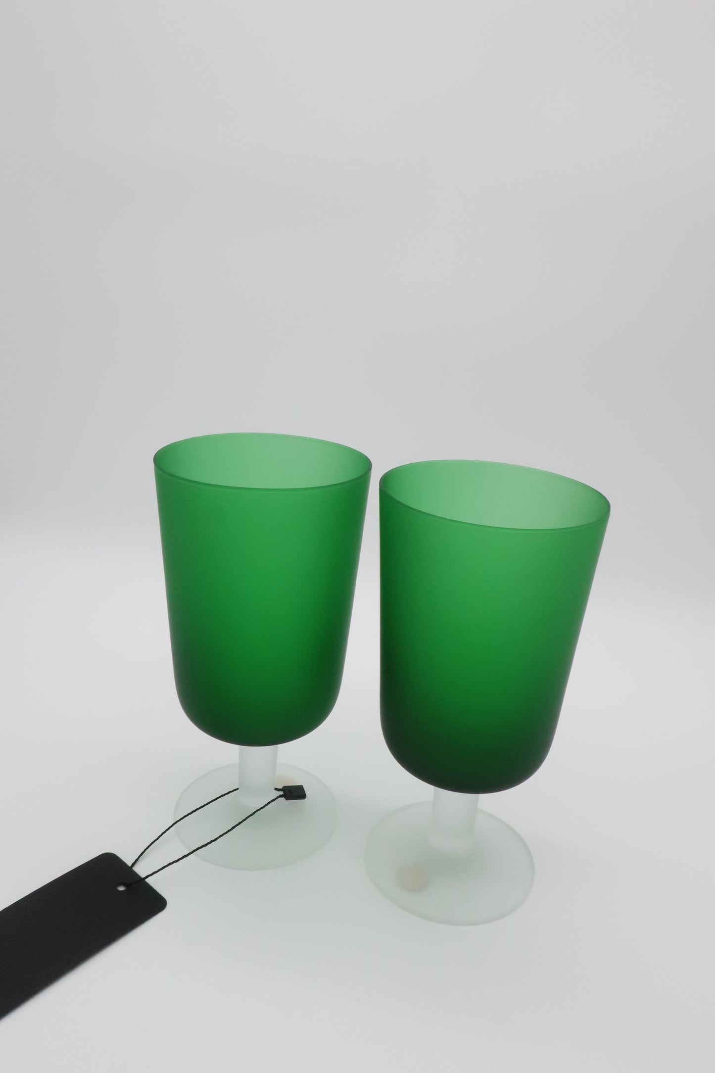 Italian Frosted Green Wine Glasses
