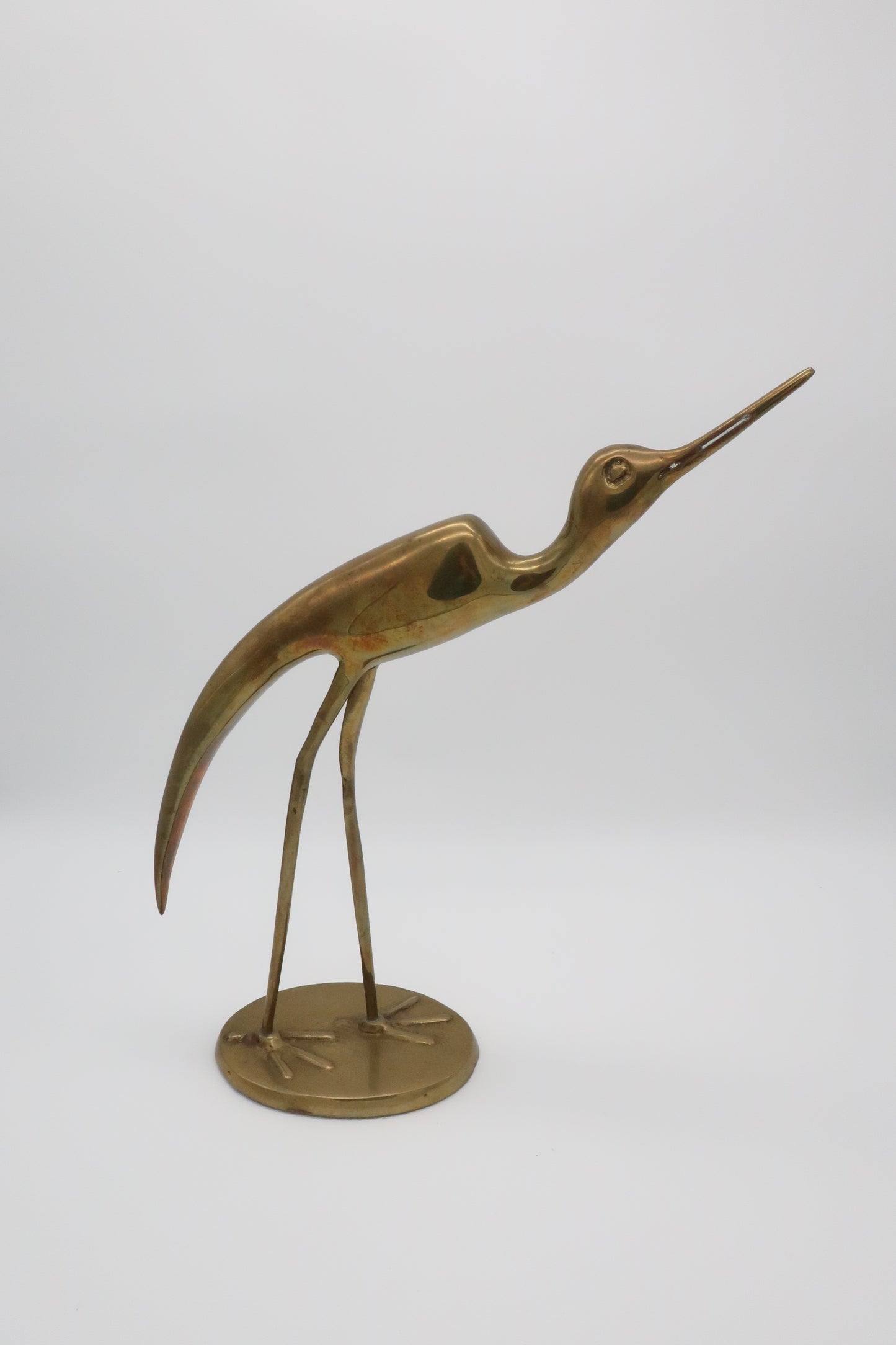 Brass Leaning Crane