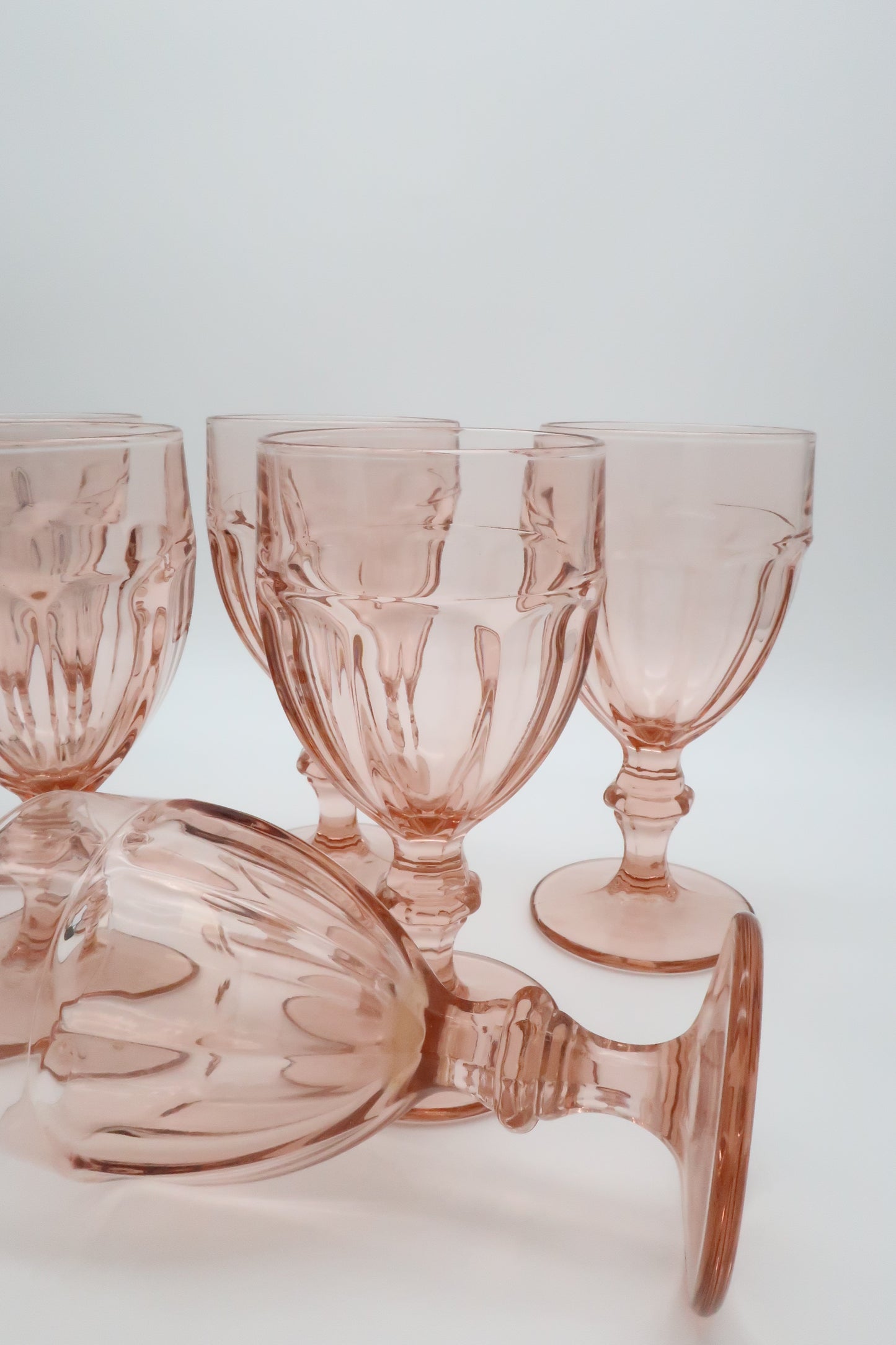 Libbey Gibralter Pink Goblet Set