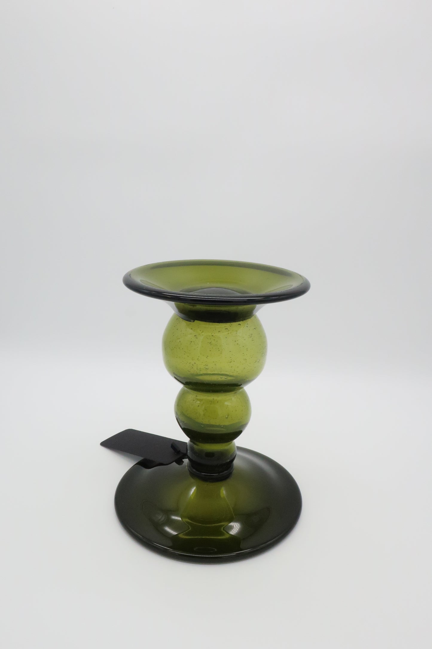 Green Handblown Candle Holder