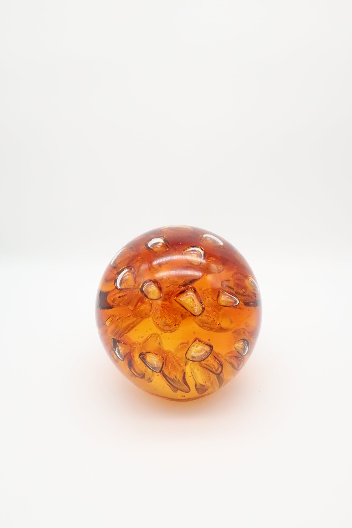 Murano Amber Blown Glass Sphere