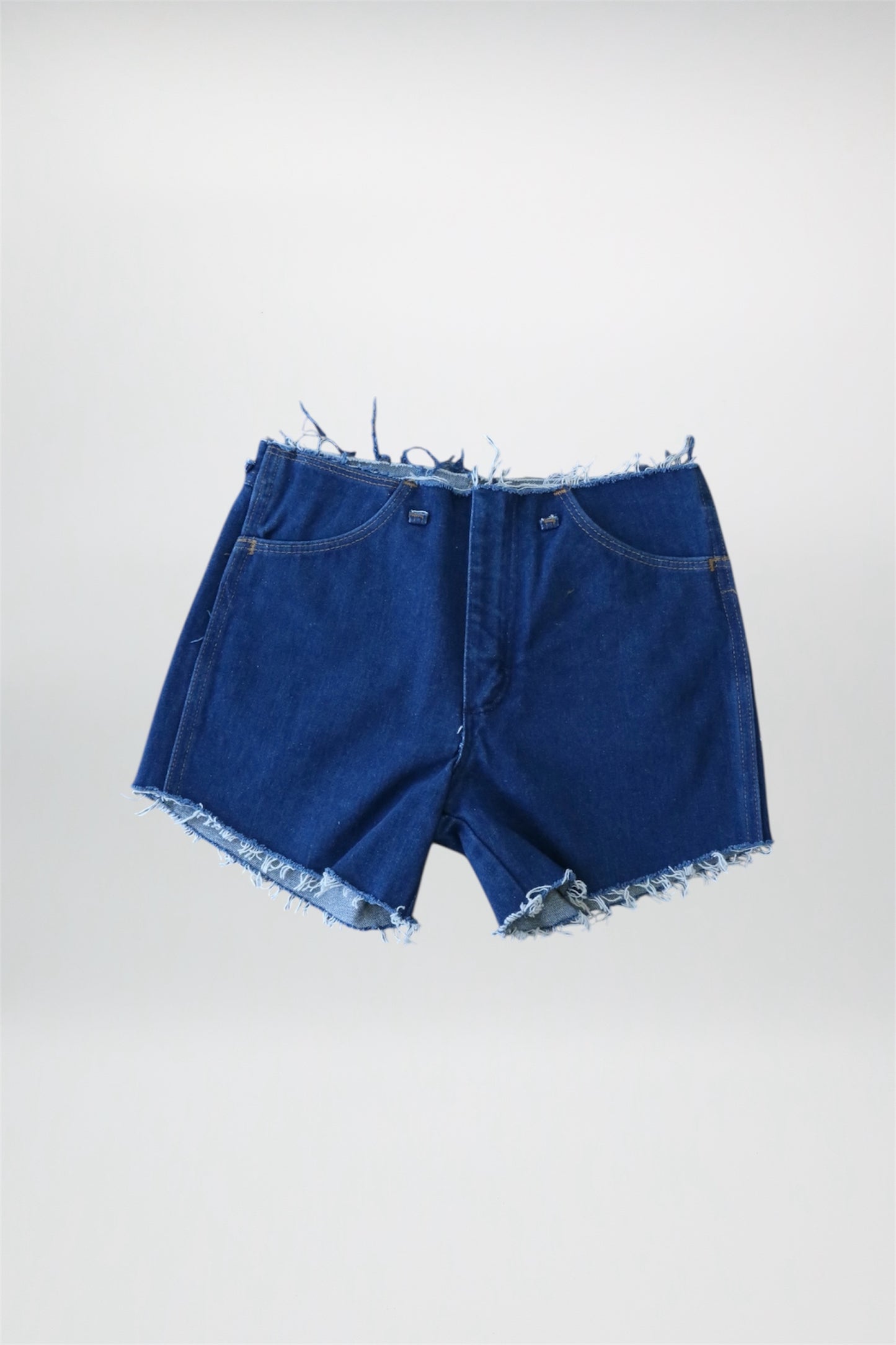 Distressed Blue Denim Wrangler Shorts