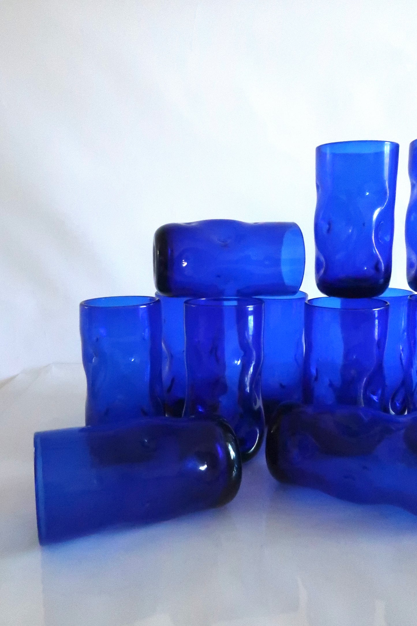 Blenko Cobalt Blue Pinch Tumbler