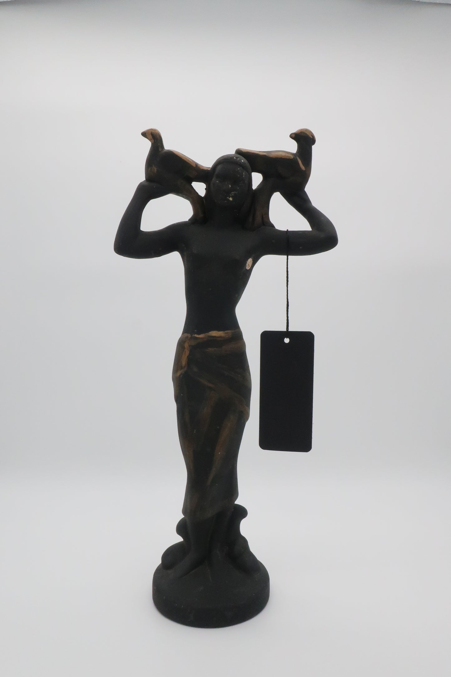 Black Hollywood Regency Lady Bird Statue