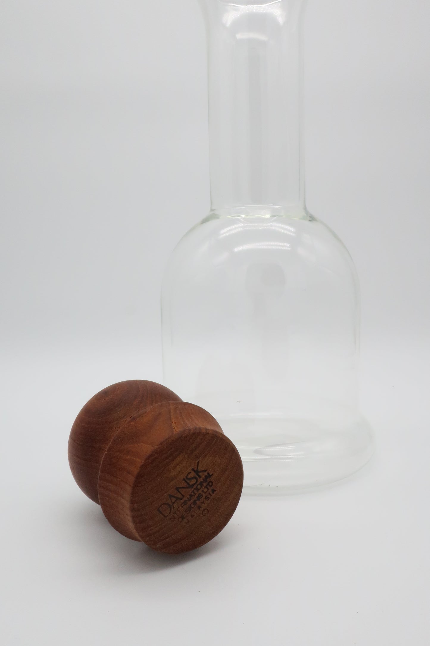Dansk Glass & Wood Wine Carafe