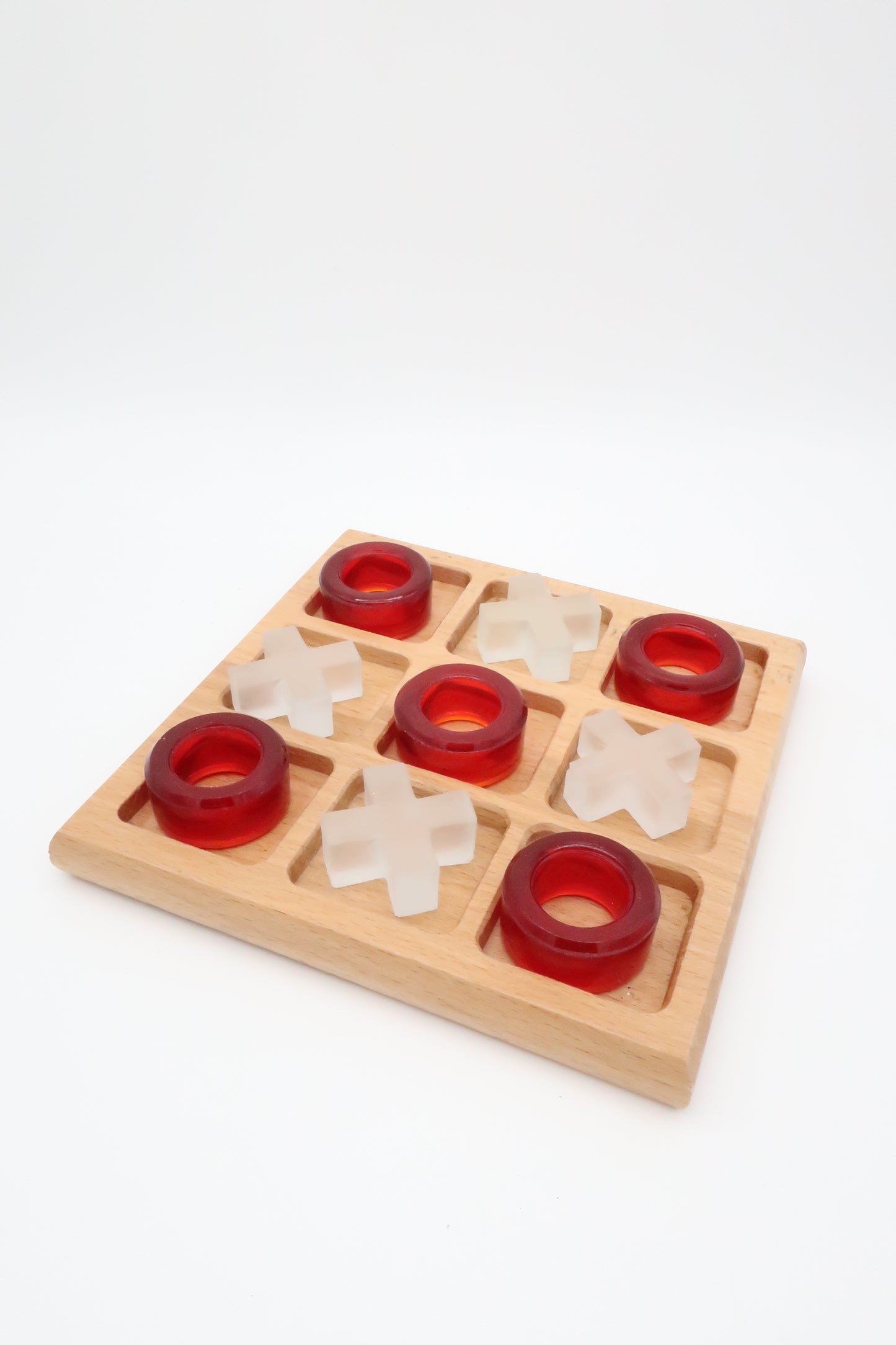 Wooden & Glass Tic Tac Toe Set