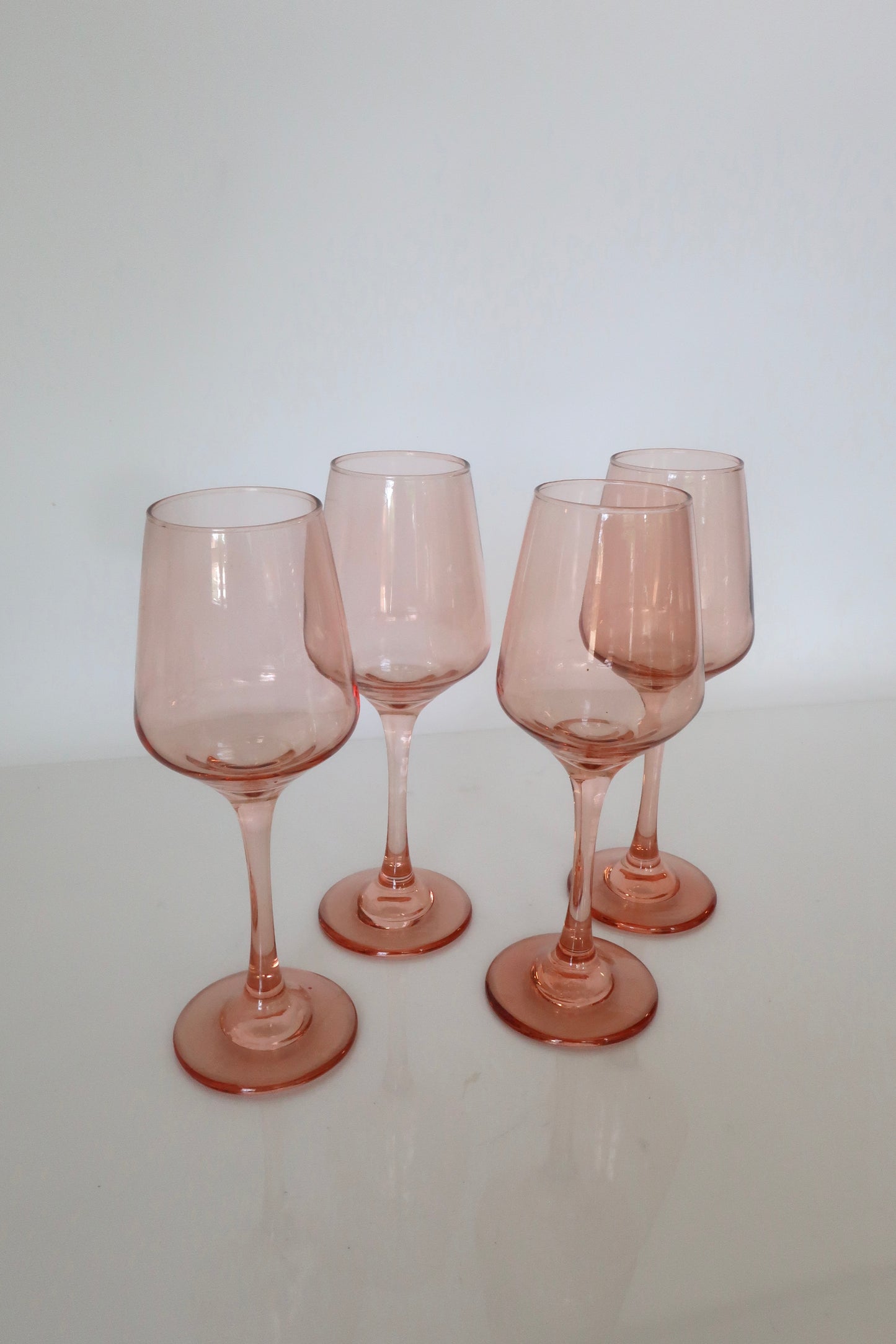 Peachy Pink Wine Glasses