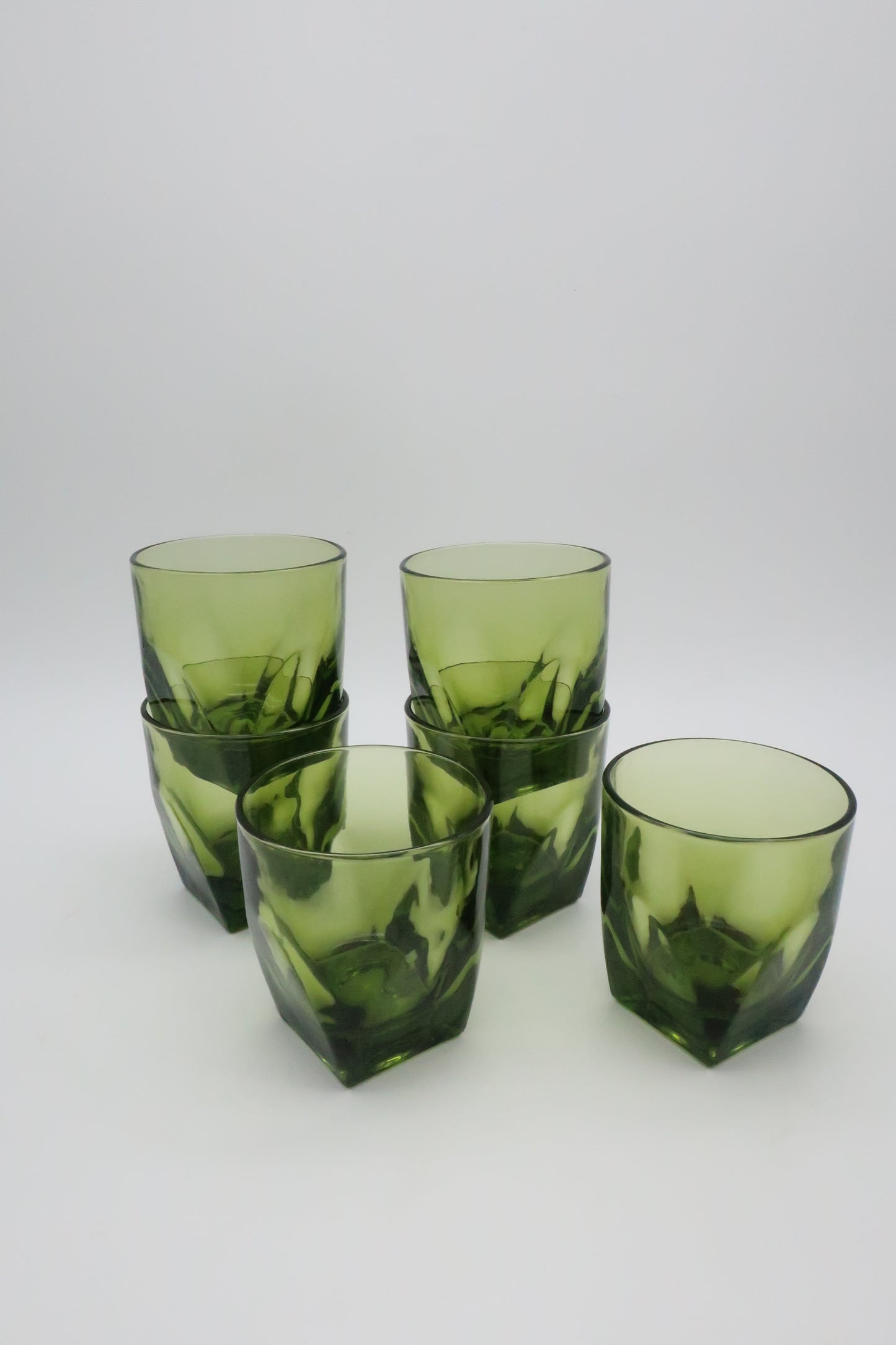 1970's Colony Green Whiskey Glasses Set
