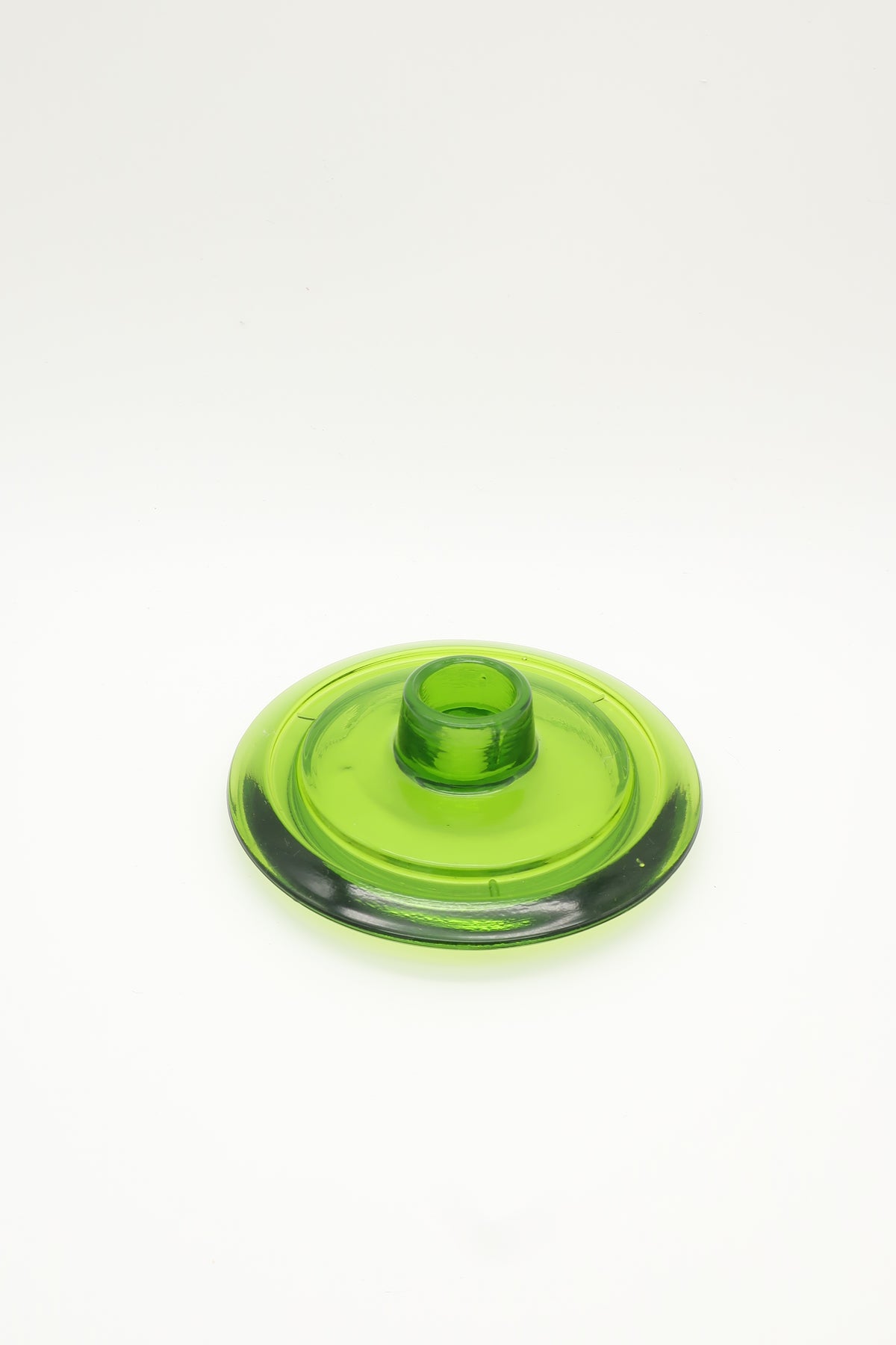 Round Green Taper Candle Holder