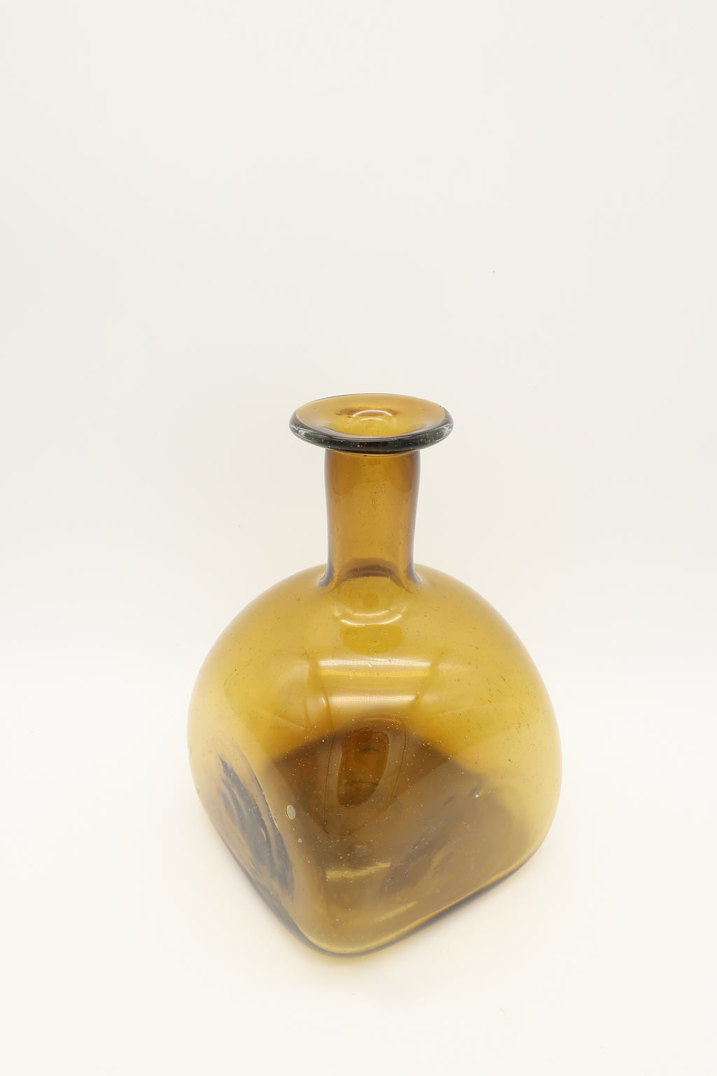 Handblown Brown Amber Vase