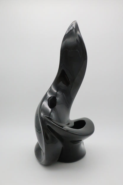 1980's Ceramic Black Planter