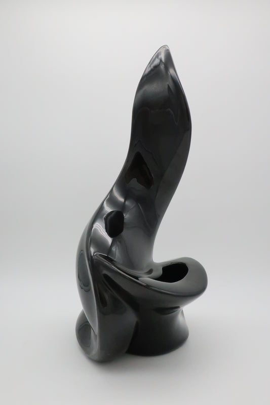 1980's Ceramic Black Planter