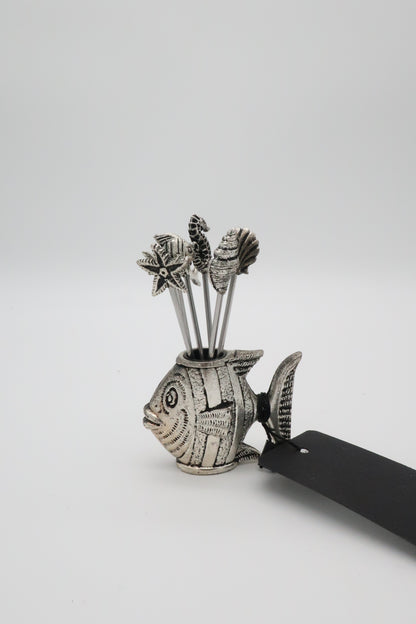 Silver Fish Theme Cocktail Picks