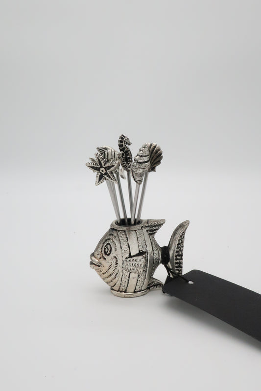 Silver Fish Theme Cocktail Picks