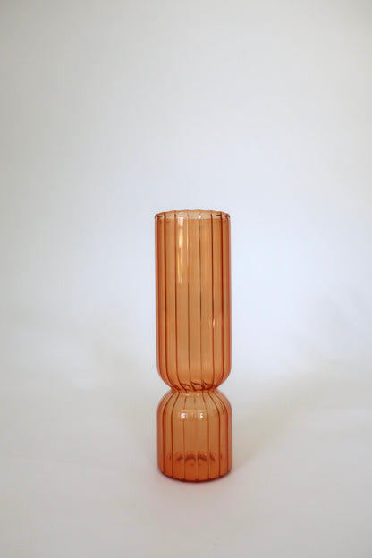 Ribbed Peachy Vase