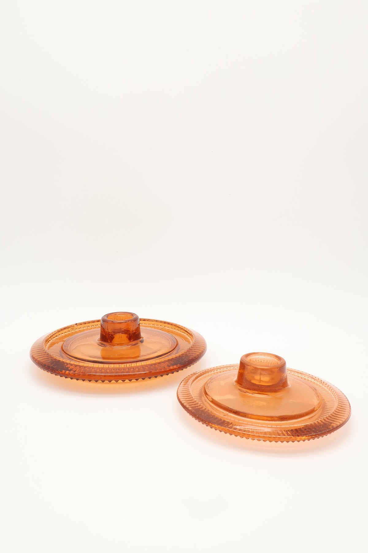 L.E. Smith Peachy Pink Candle Holder