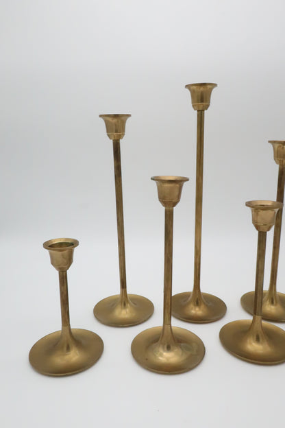 7 Piece Brass Candle Holder Set