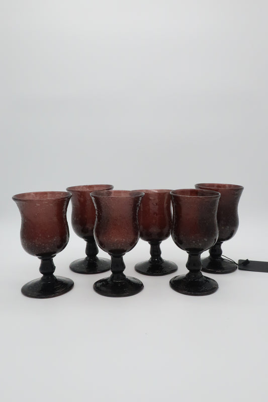 Murano Pulegoso Amethyst Sherry Wine Glasses