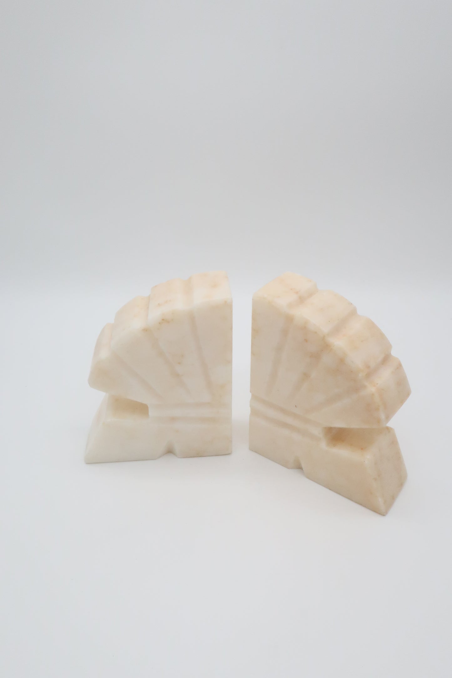 Art Deco Marble Fan Bookends