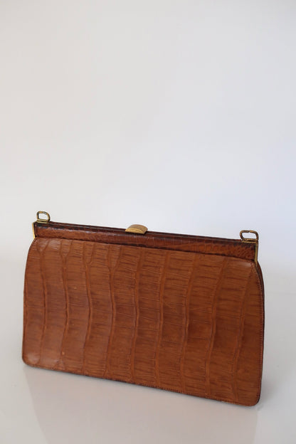 Amber Alligator Leather Handbag