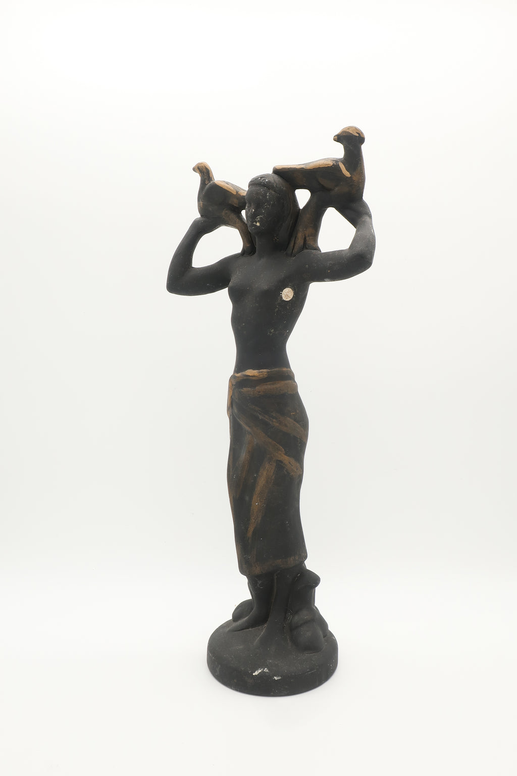 Black Hollywood Regency Lady Bird Statue