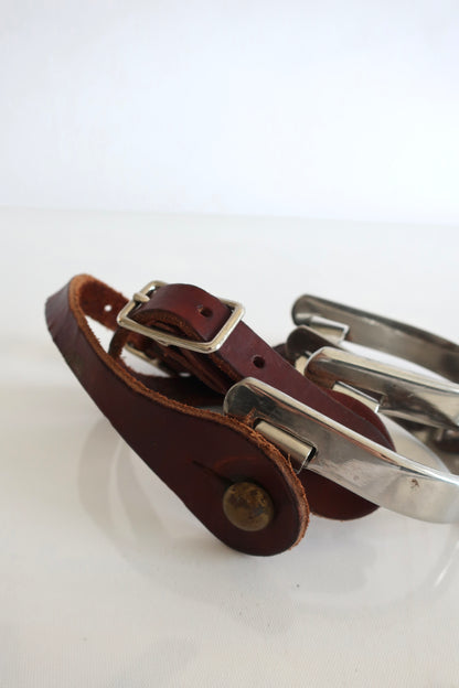 Western Leather & Silver Cowboy Spurs