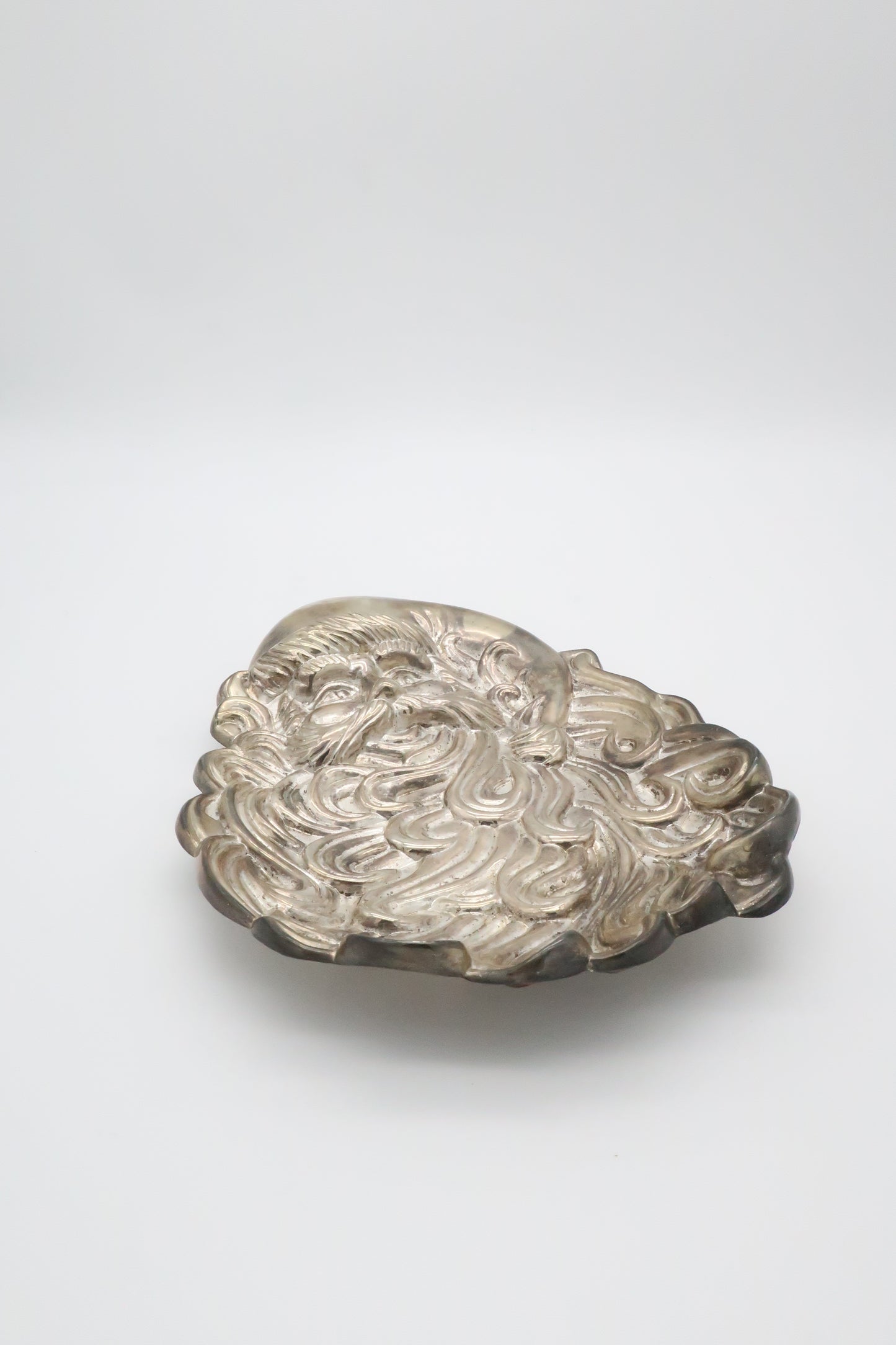 Silver Metal Santa dish