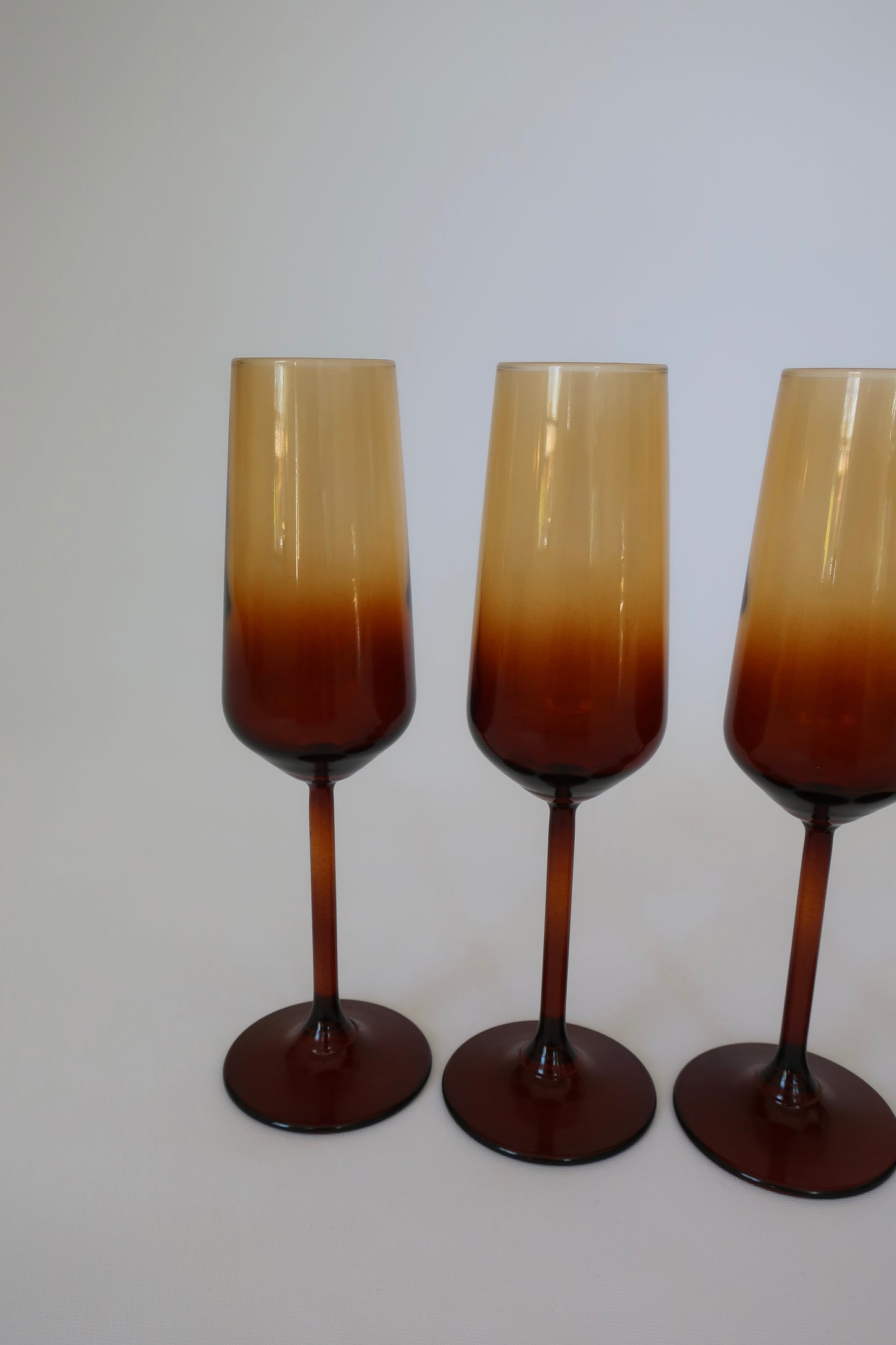 Amber Champagne Flutes