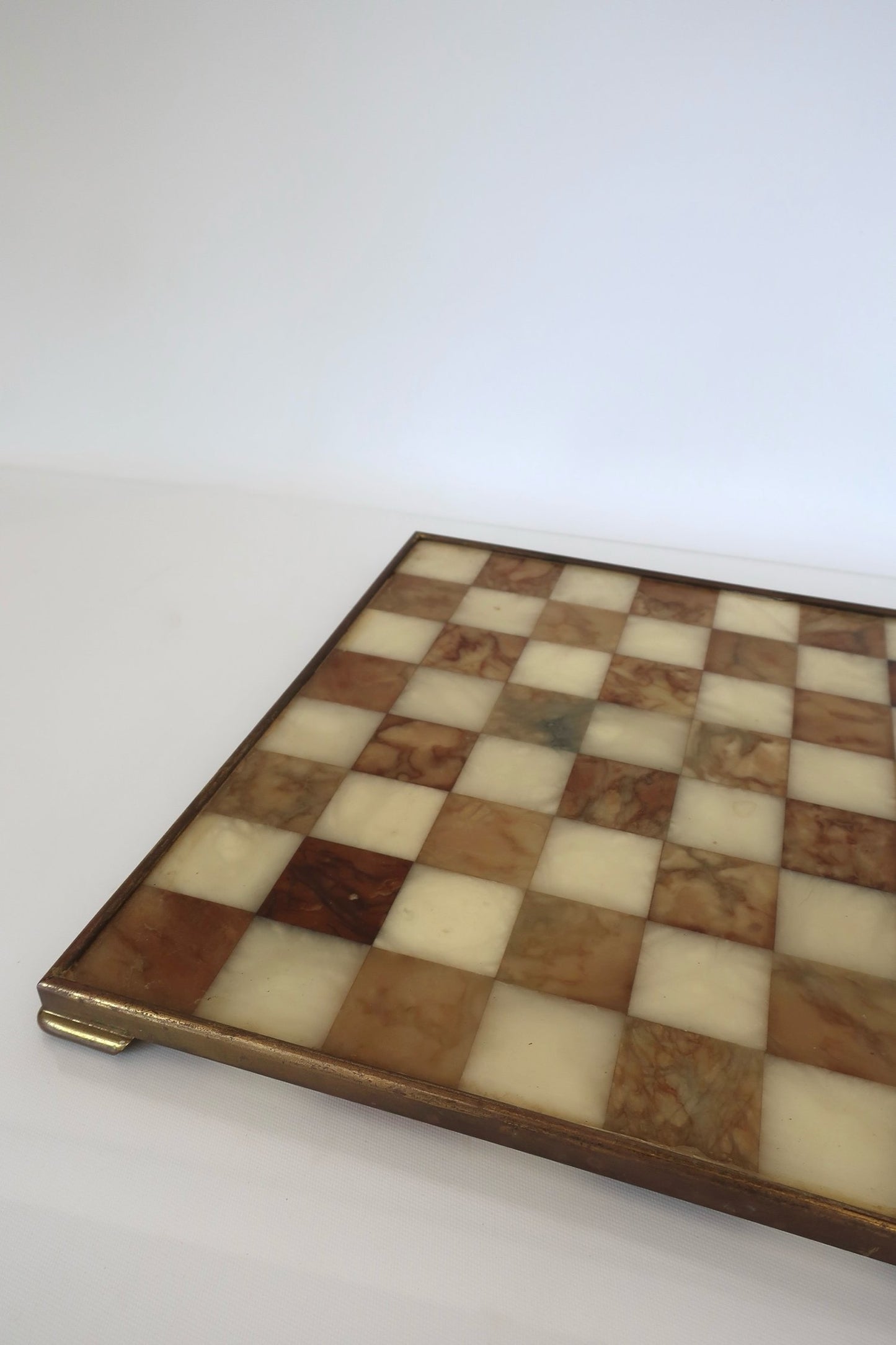 Italian Marble & Brass Chess Board