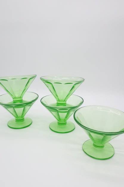 Federal Uranium Vaseline Glass Set