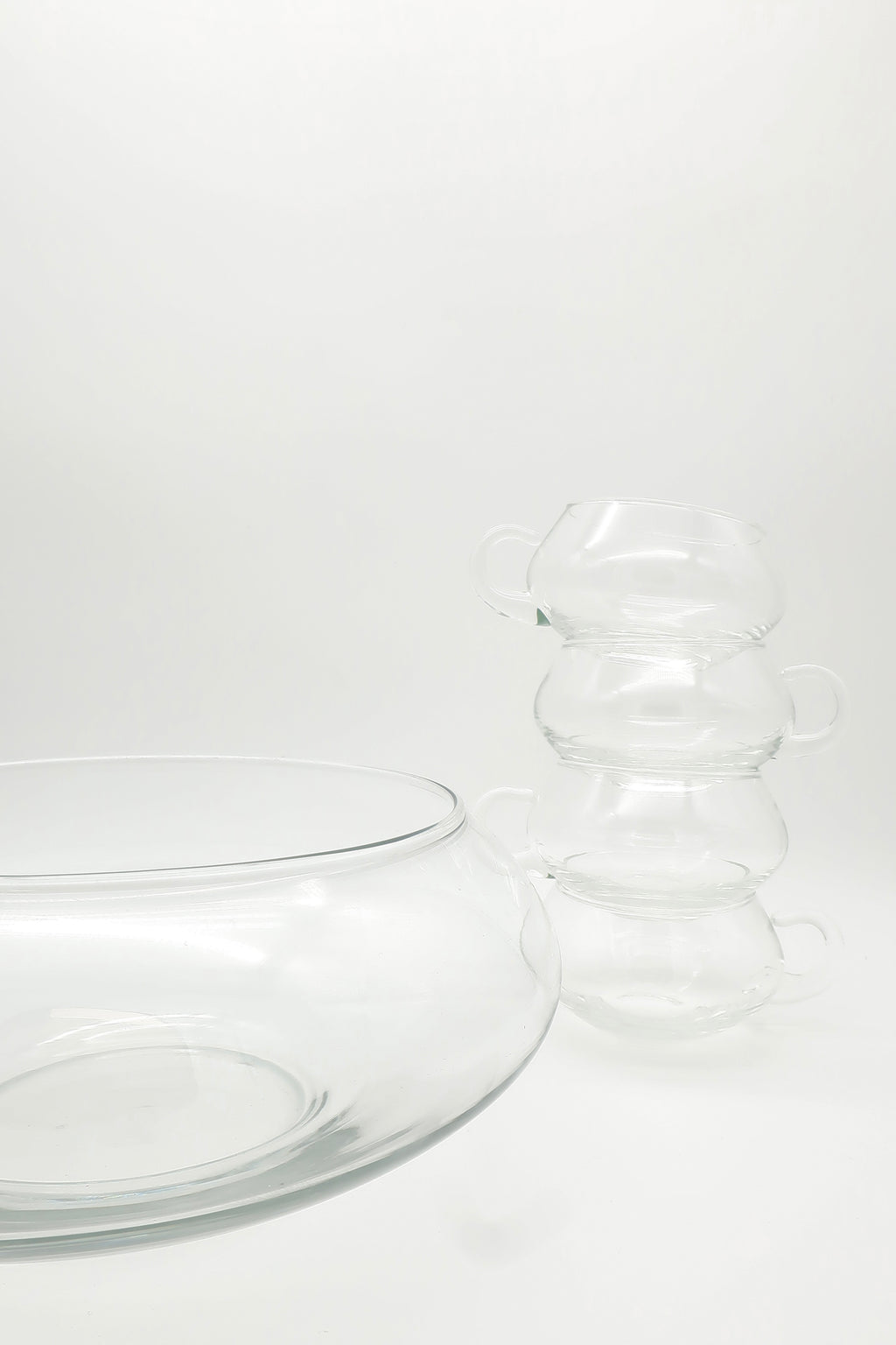 1970s Riekas Crisa Clear Punch Bowl Set