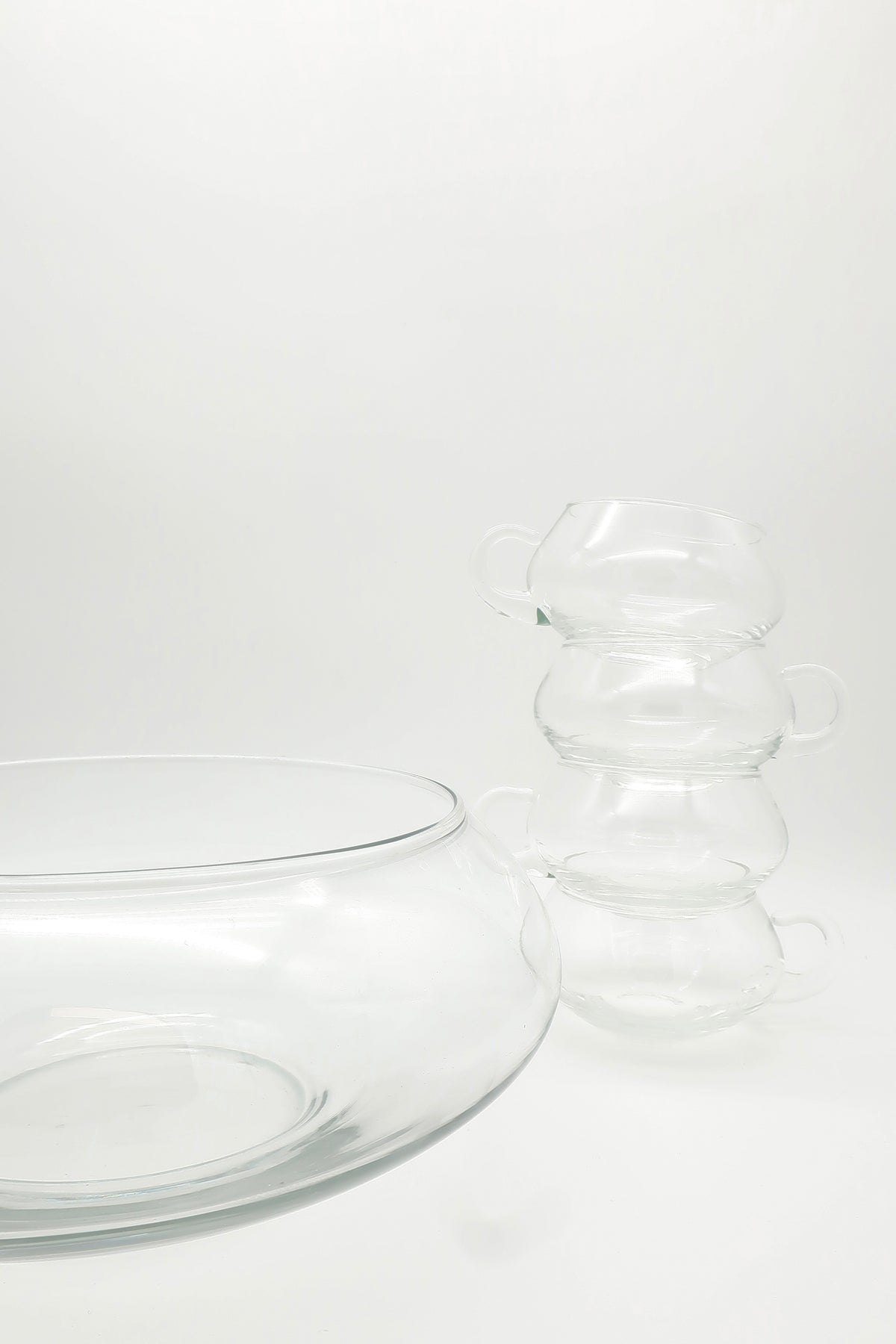 1970s Riekas Crisa Clear Punch Bowl Set
